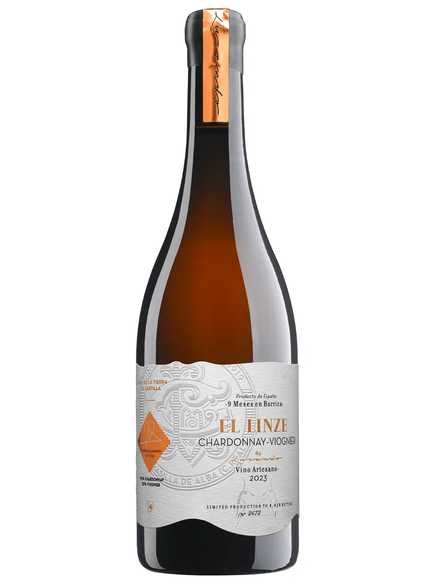 Botella de El Linze Chardonnay-Viognier — Selección Lucendo 75 cl
